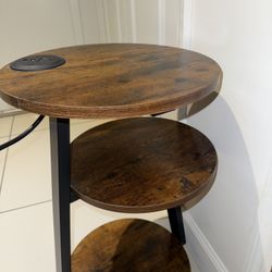 Side Table With Charging Station