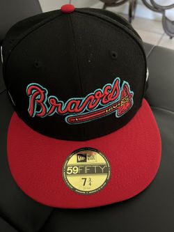 Atlanta Braves Black Retro Spring Training Grapefruit League Patch Gray UV New Era 59FIFTY Fitted Hat