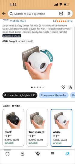 Door Knob Safety Covers for Kids 6 Pack #314