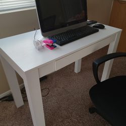 White Desk With Home Office Chair For Sale