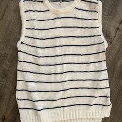 Madewell stripped puff sleeve sweater vest Small