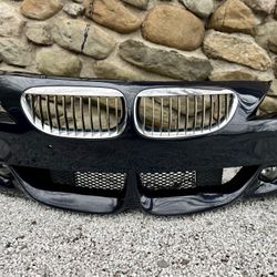 ✅ 🔥 E63 E64 BMW 6 SERIES ORIGINAL OEM FRONT BUMPER + AC SCHNITZER LOWER SPOILER + PARK SENSORS + GRILLES + FOG LIGHTS DARK BLUE PAINT