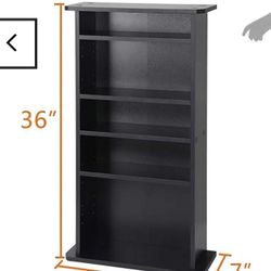ZENY™ Multimedia Storage Cabinet DVD Rack Book Shelf Organizer Stand Audio Media Tower, 36" X 19" X 7"