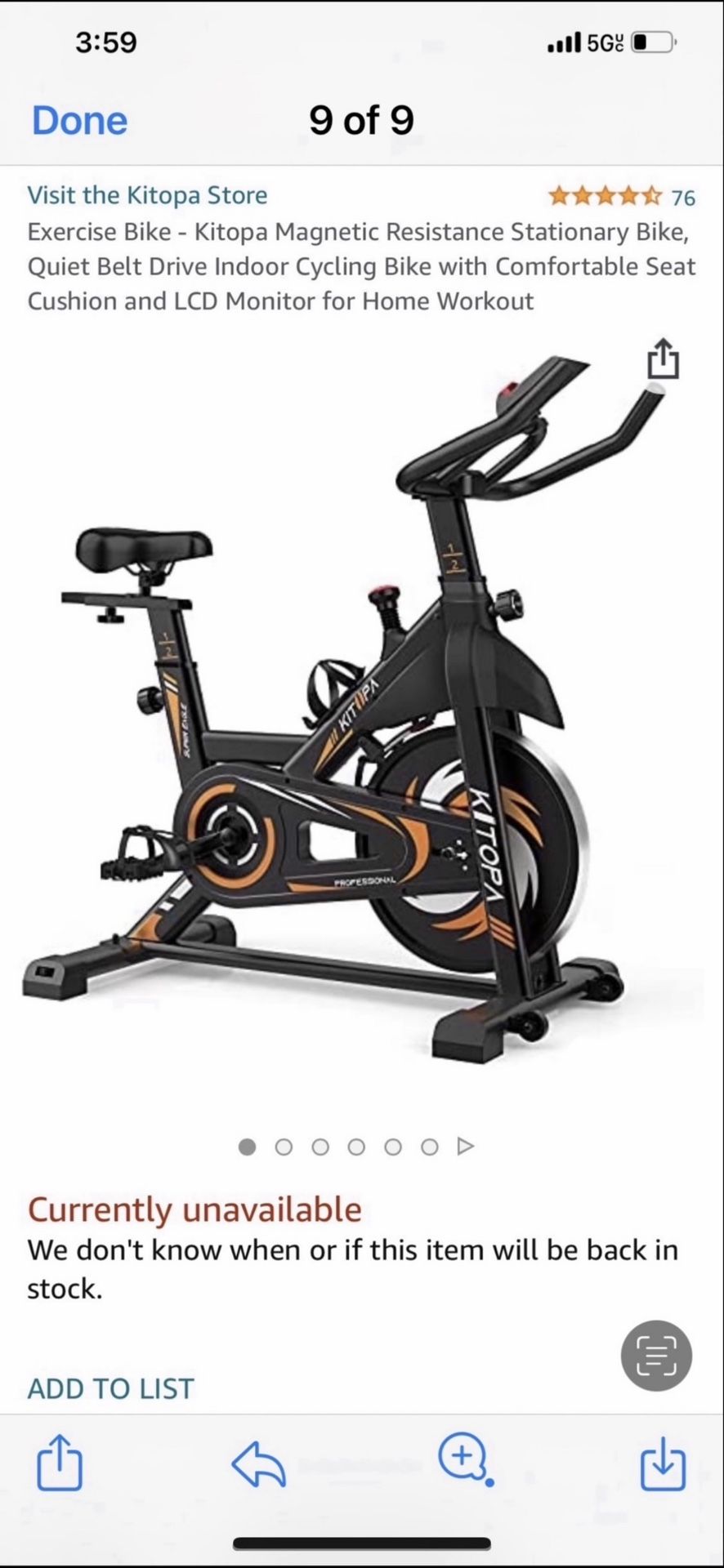 Bike Exercise Kitopa New