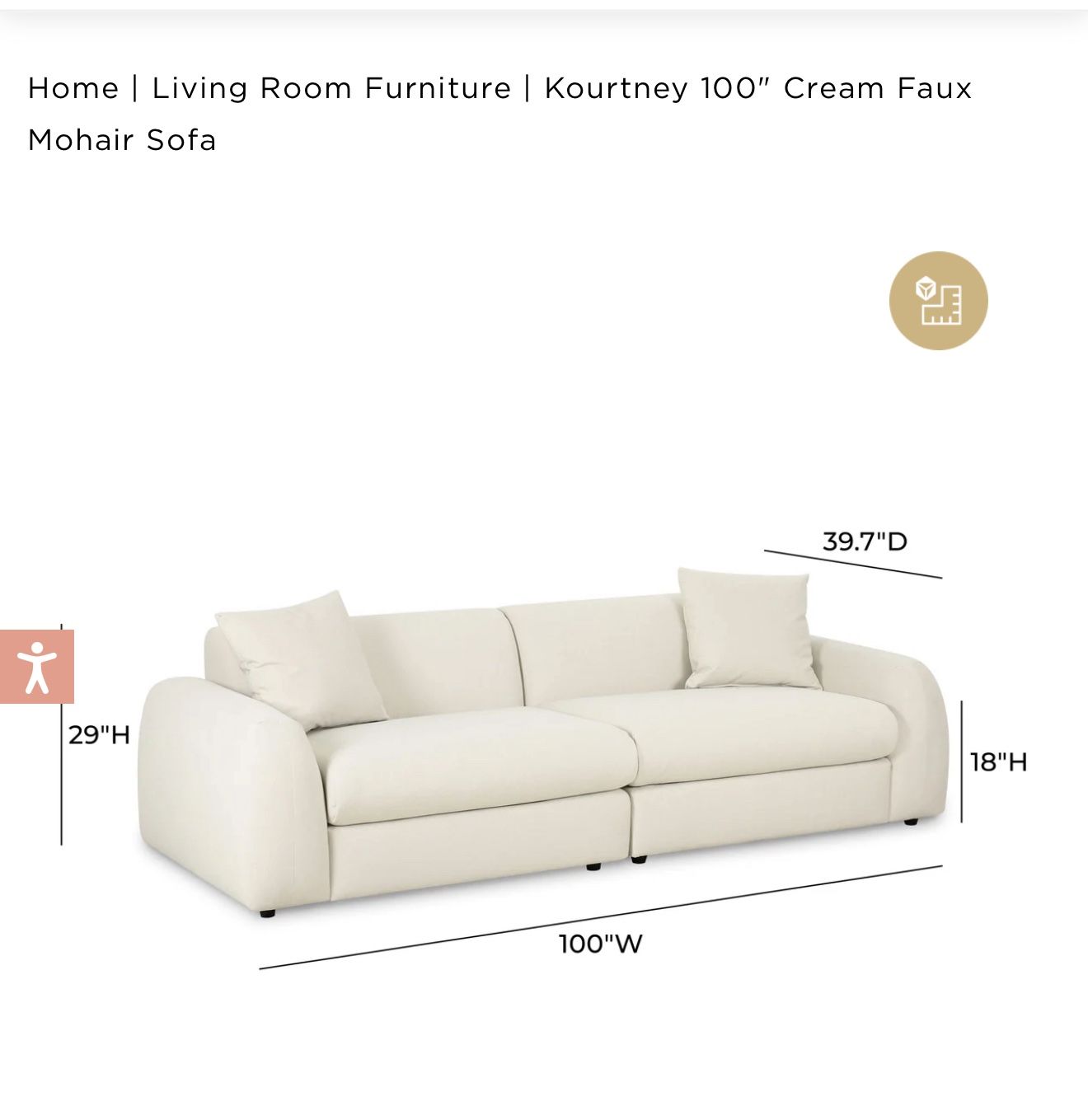 Beige 100’ Sofa