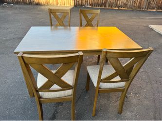 Wood dining table & chair set