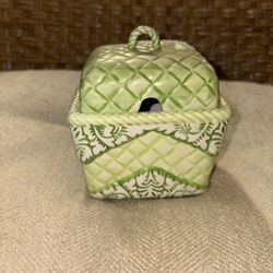 Ceramic sugar bowl/condiment trinket box