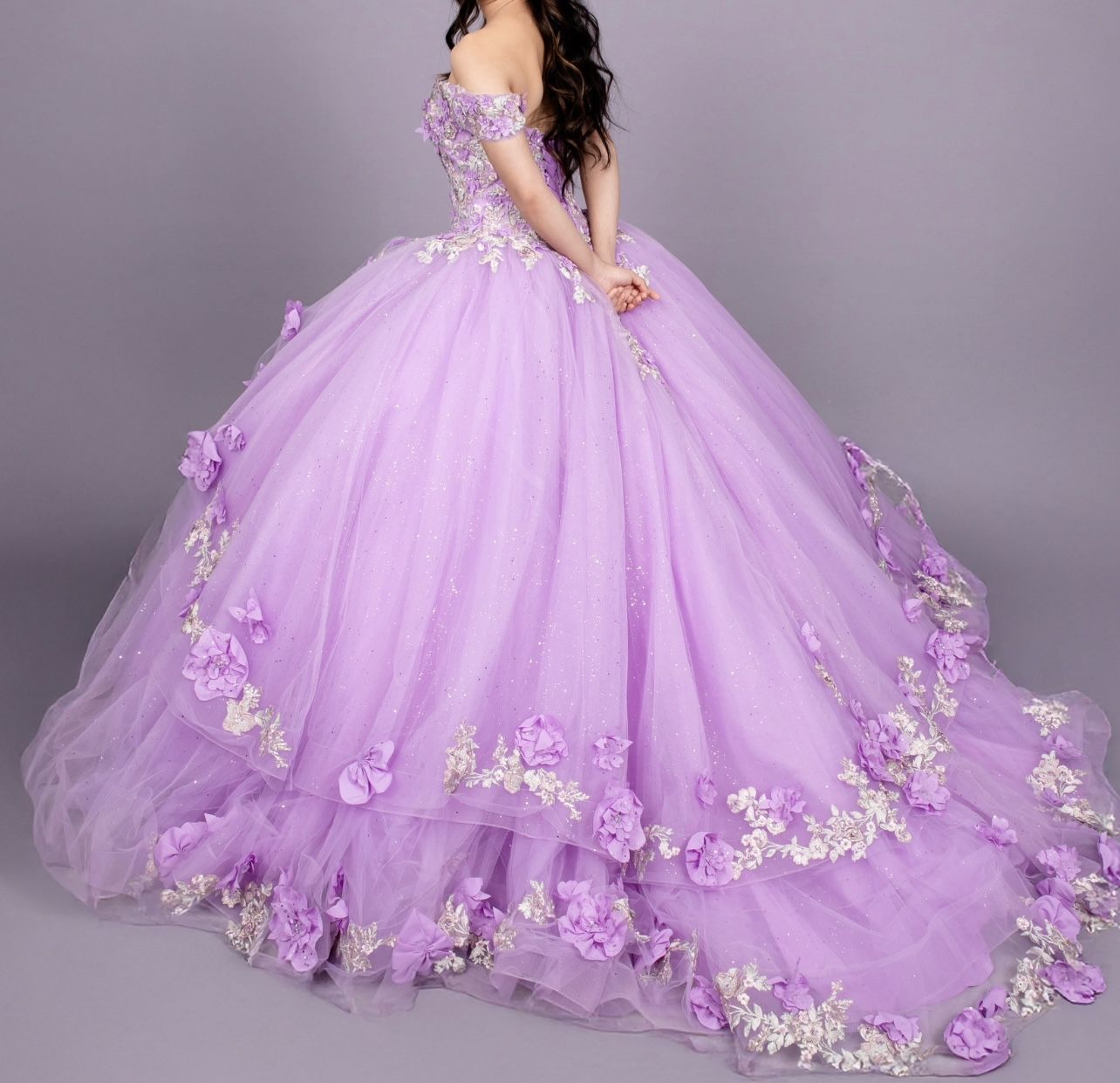 Ball Gown For Quincenera, Debut, Lilac/ Orchid. Size 4