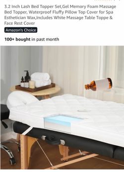 3.2 Inch Lash Bed Topper, Gel Memory Foam Massage Bed Topper