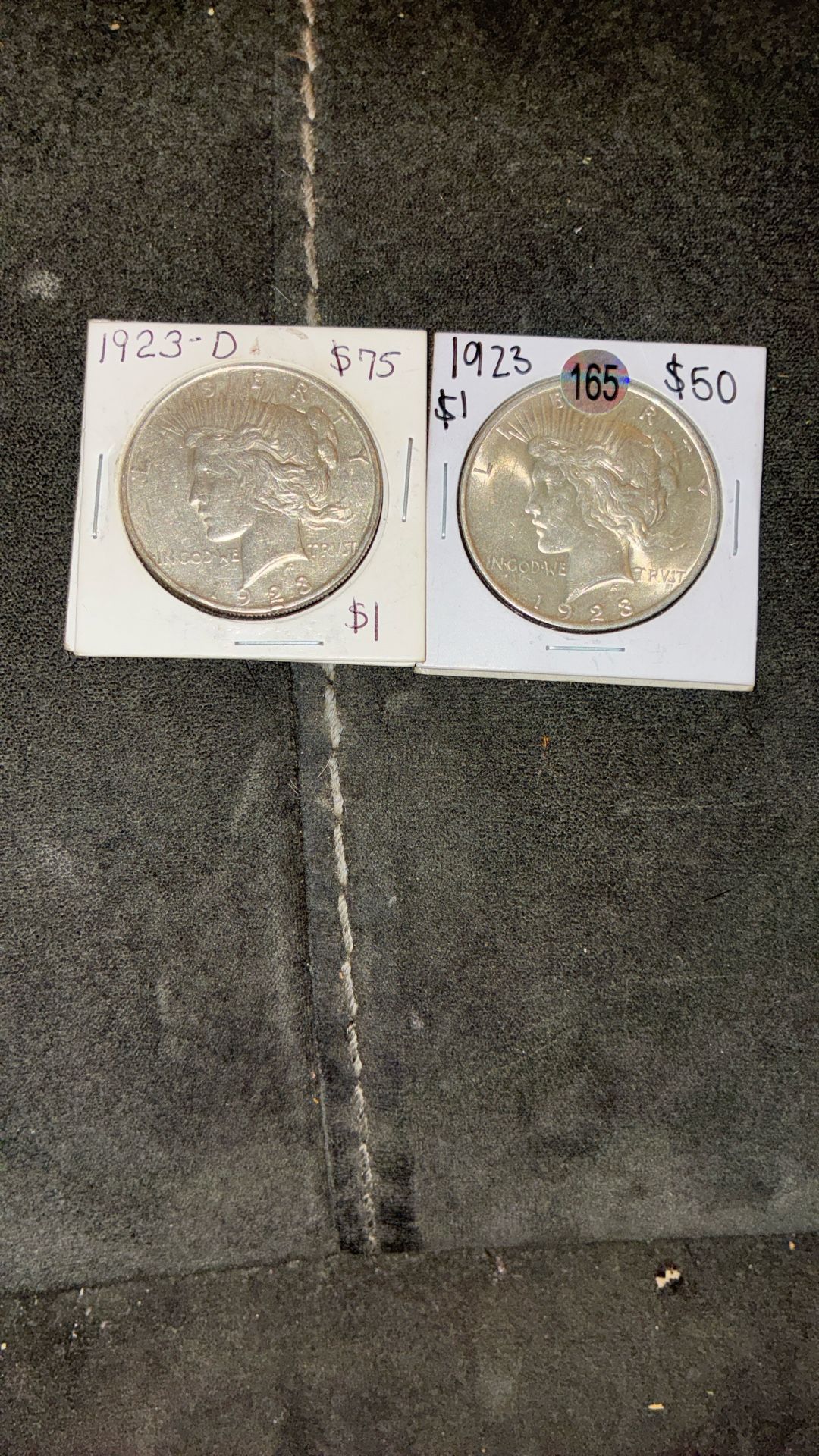 2 1923 Silver Peace Dollars