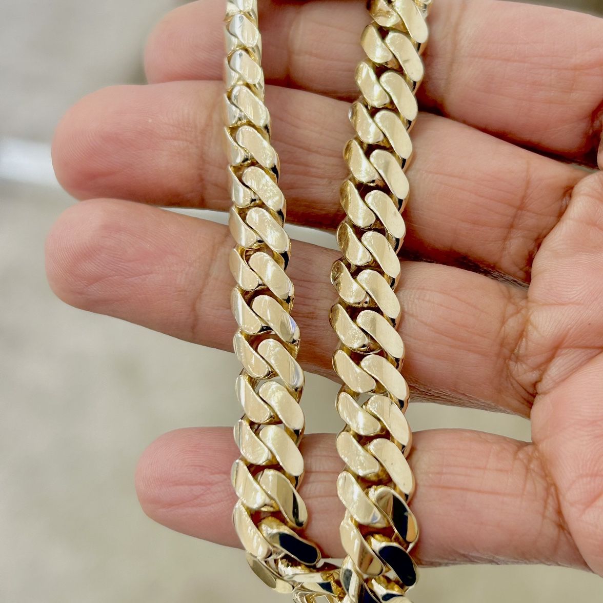 36.9 Gms 10KT-YG Solid Flat Miami Cuban Bracelet 