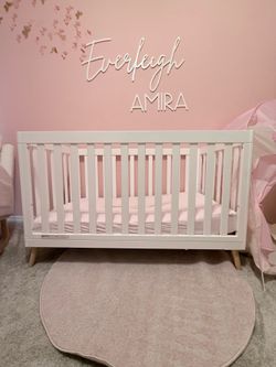 White unisex crib