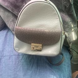 Mini White Guess Backpack