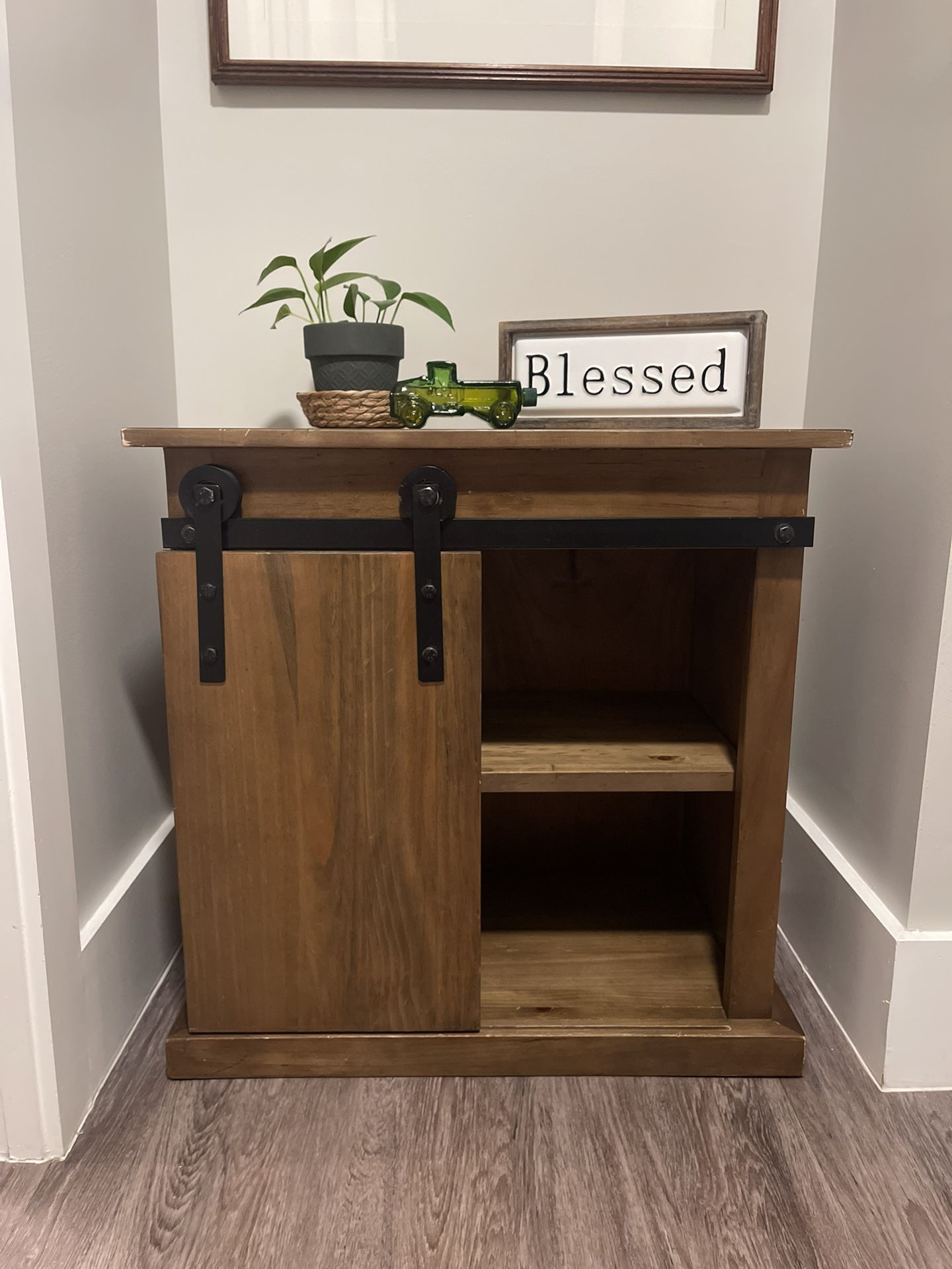 Modern Farmhouse Sliding Door Storage Cabinet