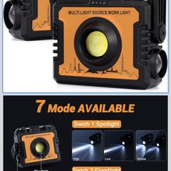 Work Light, Magnetic LED Rechargeable Light with 7 Modes /2p c