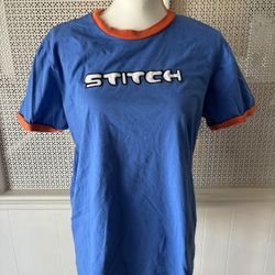 Disney Stitch Embroidered Hawaiian Roller Coaster Ride Tee