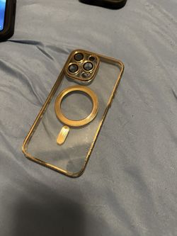 iPhone 14 Pro Max Clear Gold Case