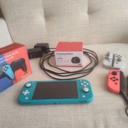 Blue Nintendo Switch Lite Bundle – Joy-Cons + Wireless Controller
