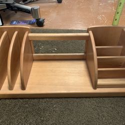Wood Desk Organizer. 
