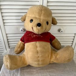 Vintage 1970s Winnie The Pooh Plush Walt Disney California Stuffed Toys Large 18” Tall