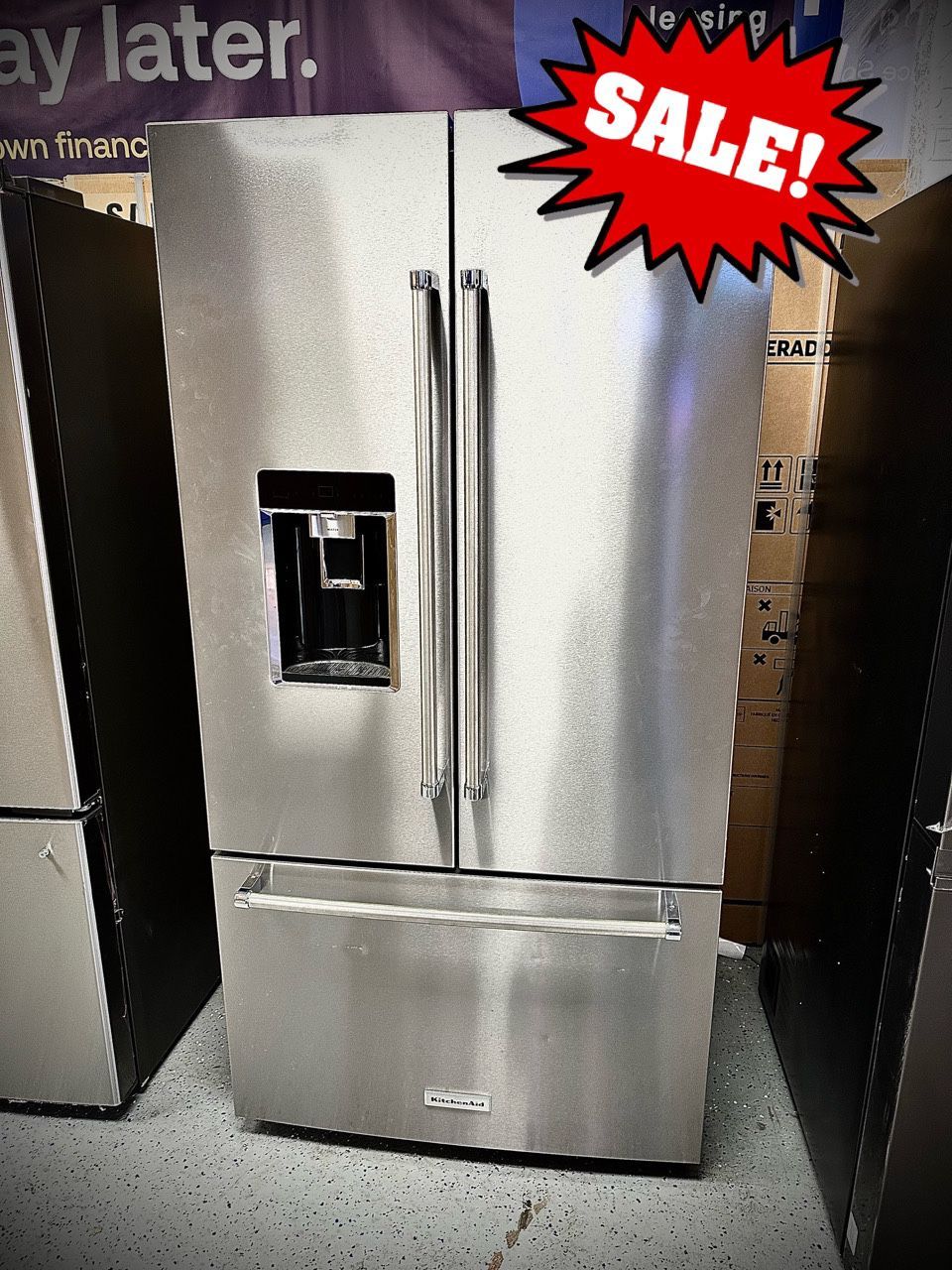 KitchenAid - KRFC704FPS05 23.8 Cu. Ft. French Door Counter-Depth Refrigerator -  Stainless Steel