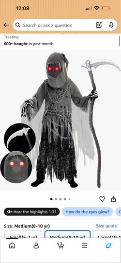 Kids Grim Reaper Halloween Costume