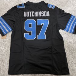 Adian Hutchinson Detroit LIONS Jersey-(LARGE)-Sewn Sleeves