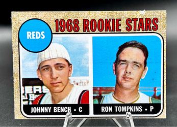 1968 Topps Rookie Stars JOHNNY BENCH & RON TOMPKINS
