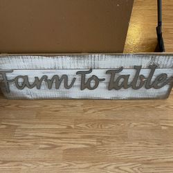 Wood Farm To Table Sign