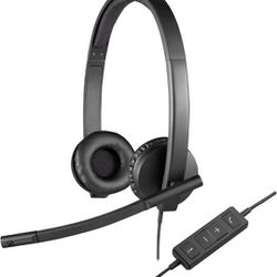 Logitech H570e Wired Headset with Noise-Cancelling Microphone, USB