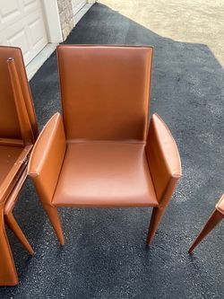 Cognac Leather Dining Room Chairs
