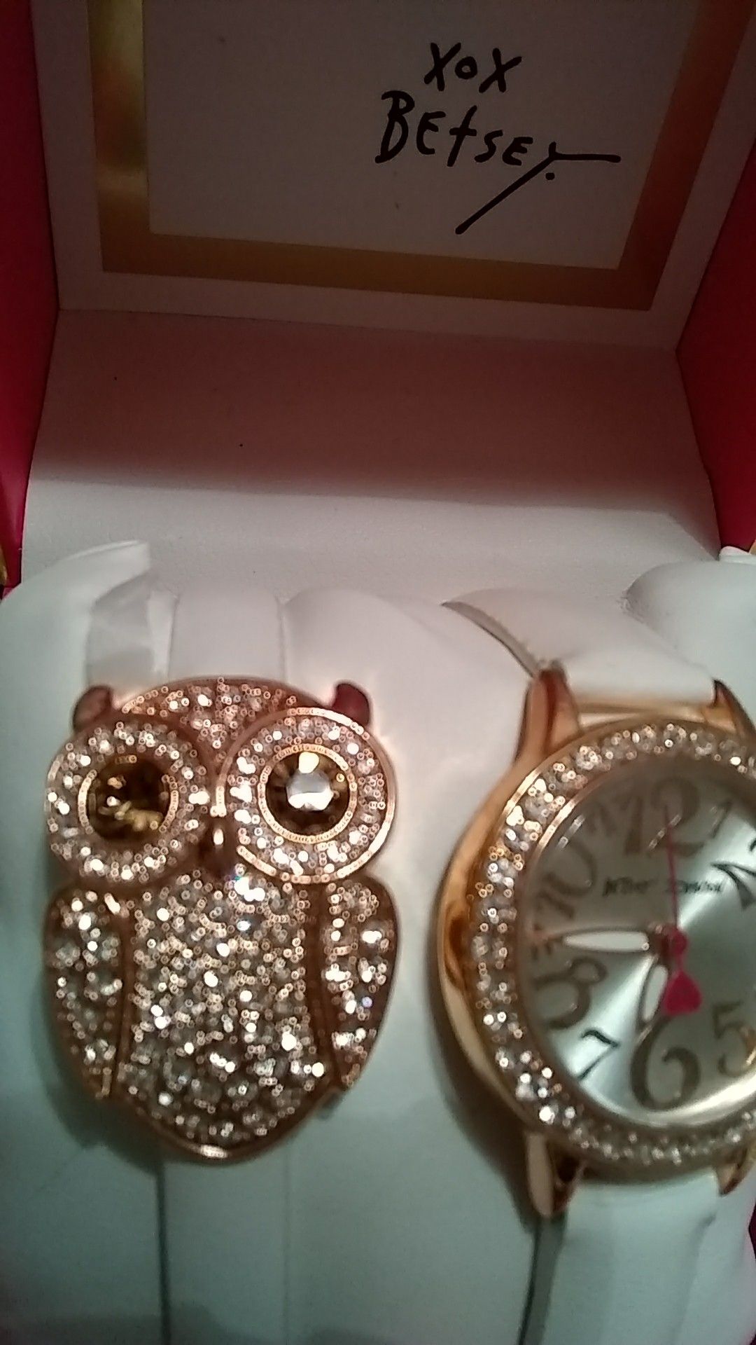 Betsy Johnson owl watch set.