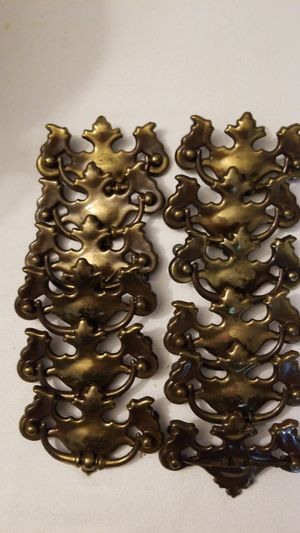 Antique Drawer Pulls Handles Set Of 12 3 Between Screws For Sale