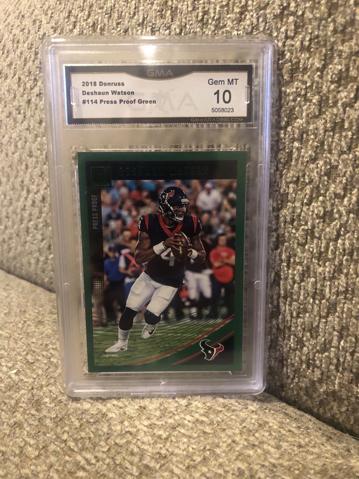 2018 Donruss Deshaun Watson green press proof graded 10