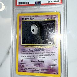 Unown A Holo #14 2001 Pokemon Neo Discovery PSA 8