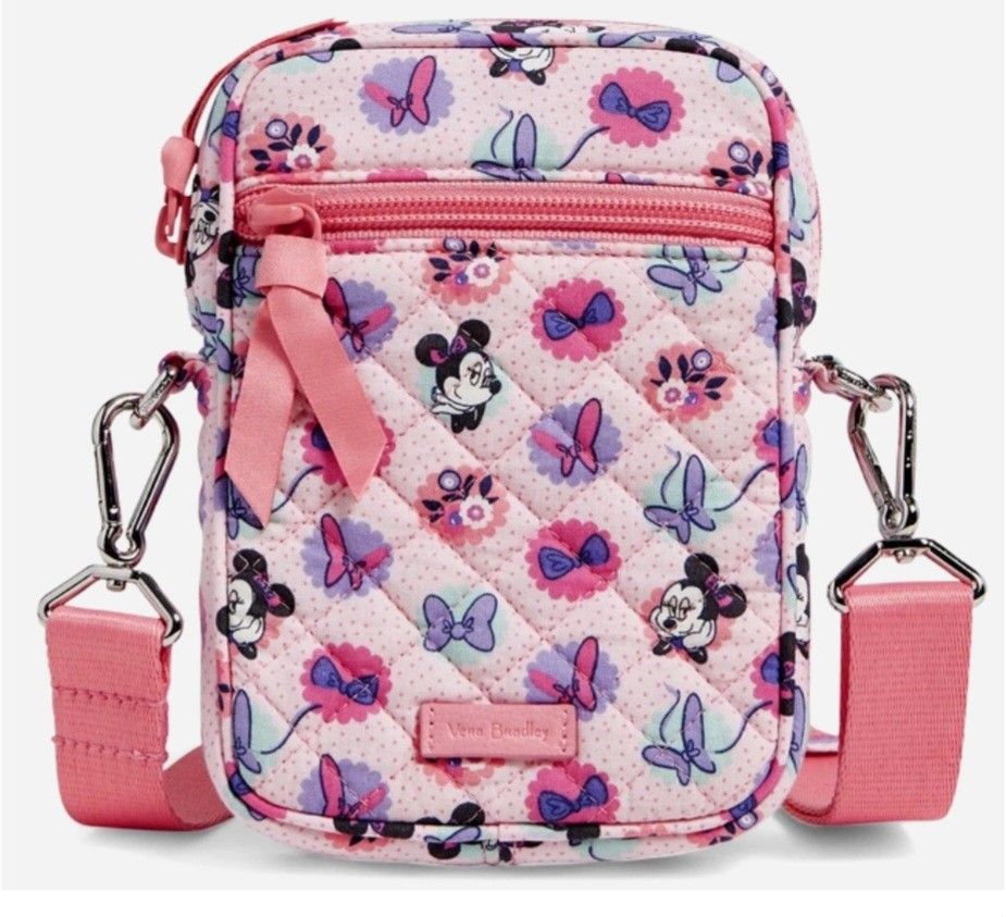 New Vera Bradley Disney Minnie’s Garden Dots Small Convertible Crossbody Bag.