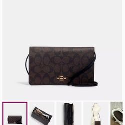Coach Anna Foldover Crossbody Clutch in Signature Canvas