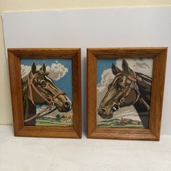 Pair Of Vintage Horse Paint By Number
