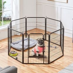 Yaheetech 8-Panel Wire Dog & Cat Exercise Playpen, 26-in W x 32-in H