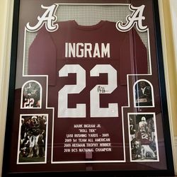 Mark Ingram Framed Signed Jersey