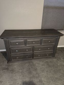 Real wood grey full size bed set