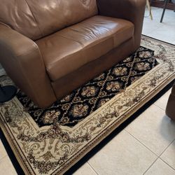 Leather Large Chair + Ottoman