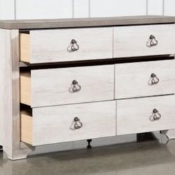Dresser With Mirror And 6 Drawers