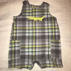 Cute plaid baby boy onesie