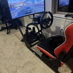 Sim Racing Setup Complete – 34” Curved Ultrawide Monitor + Cockpit + Wheel  