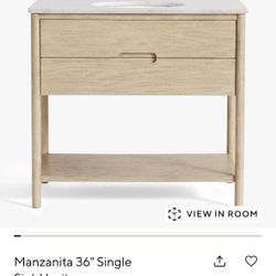 Pottery Barn Vanity, Marble Top