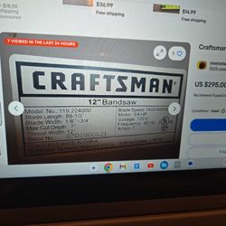 Craftsman  12-in Bandsaw . Rarely Used 