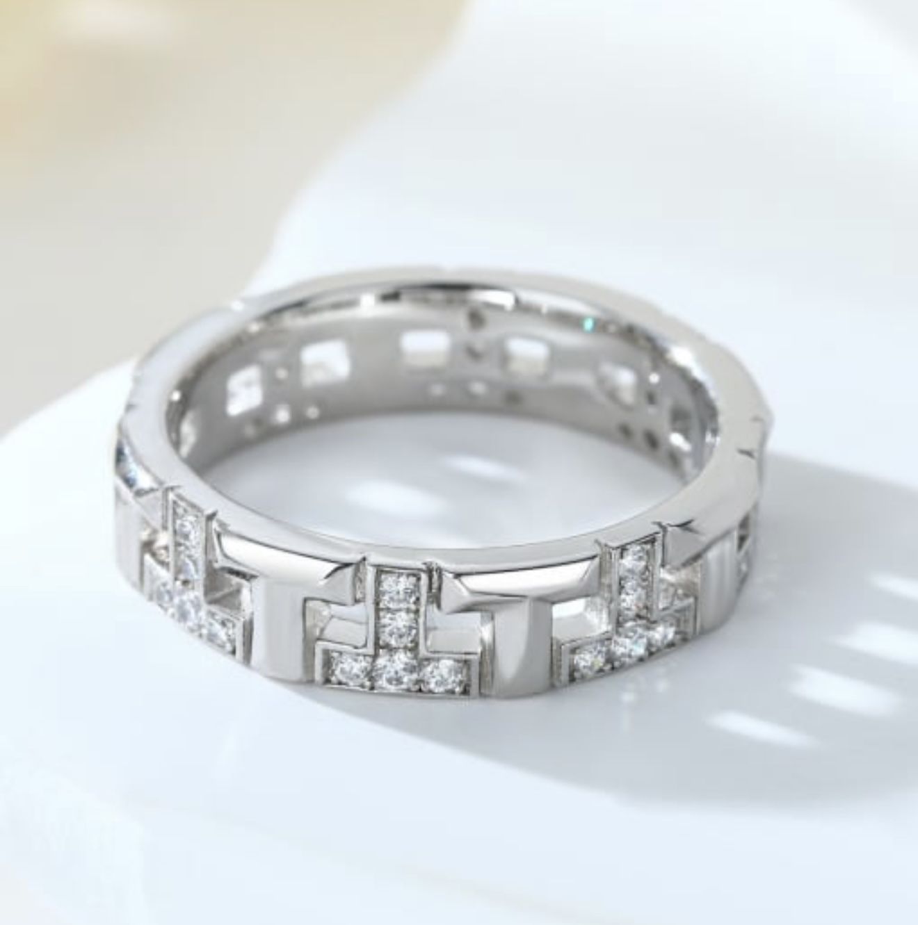 Wedding Solid Sterling Silver 925 T Ring Size 6 & 8