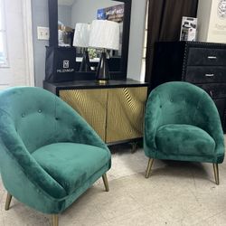 Green Modern Velvet NEW chairs