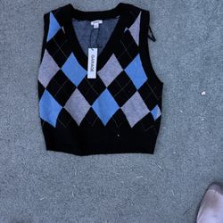 Garage Argyle Sweater Vest Tag included